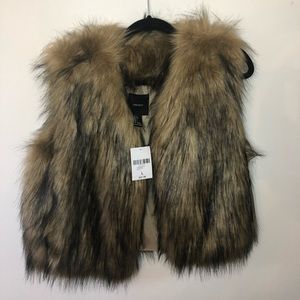 Brown/Black Fur Vest